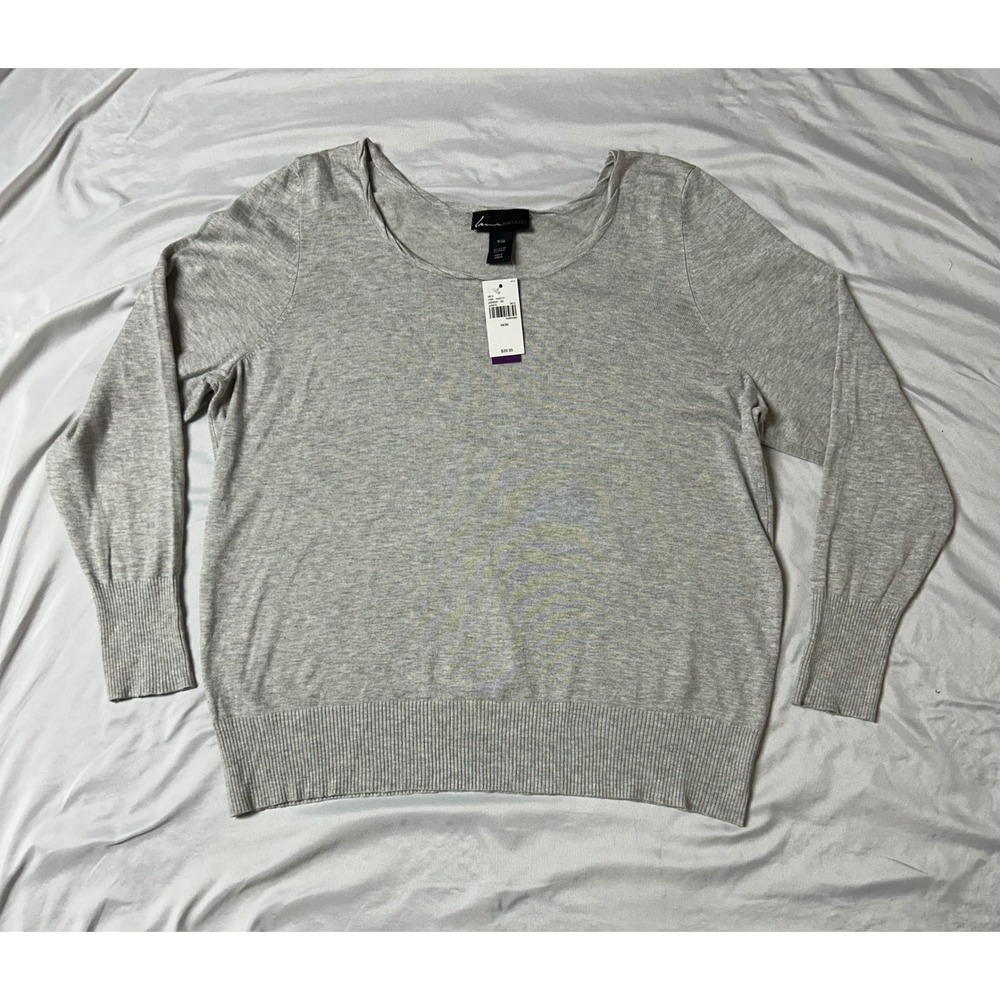 Lane Bryant Heather Gray Scoop Neck Sweater Plus Size 18/20 NWT Rayon Blend
